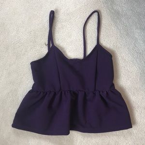 BikBok plum cropped peplum tank top